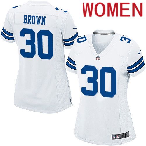 Women Dallas Cowboys #30 Anthony Brown Nike White Team Game NFL Jersey